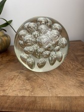 An Impressively Large Hand-Blown Clear Glass Dump Bubble Paperweight W17cm C55cm