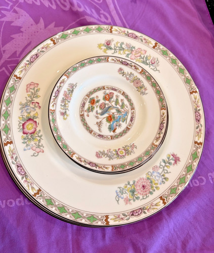 Kutani crane dinner tea plates - dinner/tea,