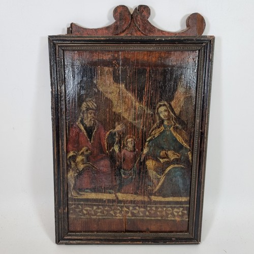 Antique 19thc oil wooden - 19thc,