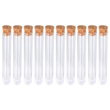  24 Pcs Mini Test Tubes with Cork Stoppers Plastic for Scientific
