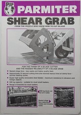 Original Parmiter Shear Grab Silage Handler Single Sheet Brochure, c 1986