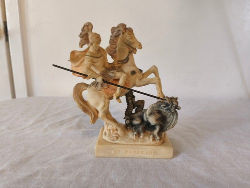 Small alabaster statue saint - statue,