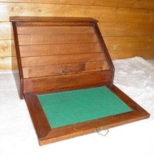 Antique Camphor Sliding Writing Slope/Bureau - Roll Stationary/Paper Compartment