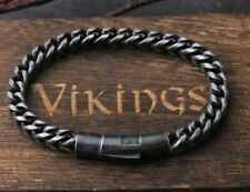 Men's Nordic Viking Bracelet Stainless Steel Cuff Chain Bangle