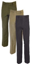 Mens Classic Moleskin Trousers 100% Cotton UK - Olive Beige Navy - Outdoors