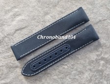 Genuine OEM Omega Seamaster Aqua Terra 20/18mm Blue Cordura/Leather Strap NEW!