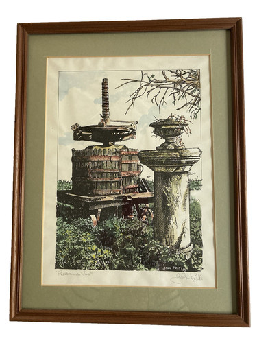 Vintage etching print - print, french