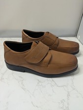 Roamers Wide fit Shoes Tan Leather strap comfort Mens UK 10 NEW