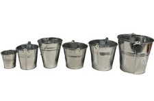 Galvanized Zinc Metal Buckets Tin Pot Home Garden Planter with Handle All Sizes