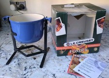 Le Creuset Blue Fondue And Stand