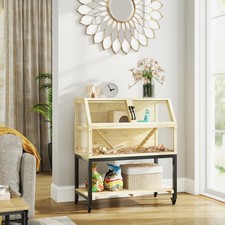 Wooden Hamster Cage with Shelf, for Dwarf Hamster, Gerbil, Syrian Hamster