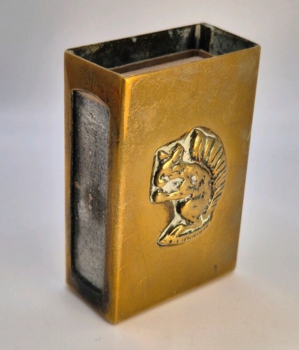 Vintage brass matchbox holder - vintage,