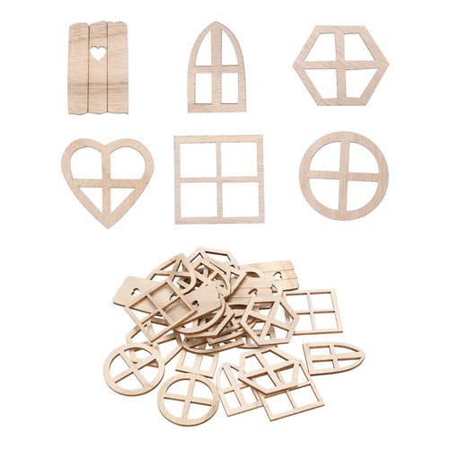 25pcs wooden fairy door window - door,