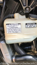HONDA RC30 VFR750R COOLANT TANK CAUTION WARNING DECAL 2 