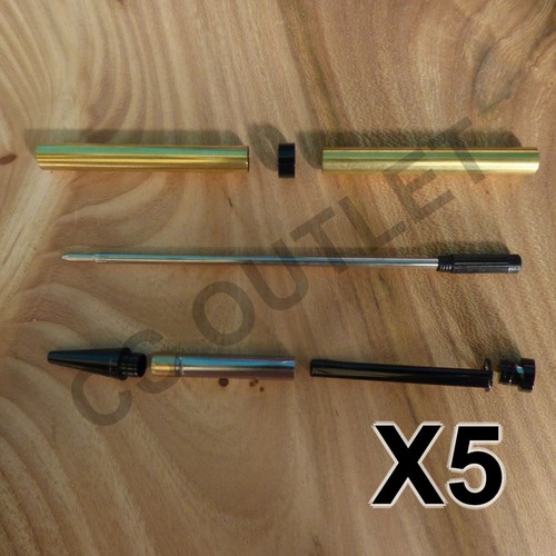 Black chrome slimline pen kits - slimline,