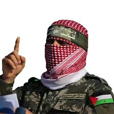 Free Palestine Red and White Head Scarf Shemagh Keffiyeh Checkered Shawl Arab