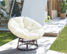 Garden Moon Chair Papasan Chair Cream or Dark Grey Cushion Industrial Garden Set