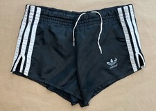 VTG ADIDAS nylon shorts WEST GERMANY Black Ibiza sprinter Nylon Glanz D3 26-33”