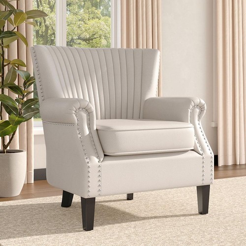 Retro beige armchair wing - retro, back