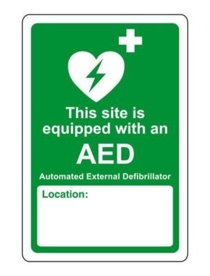 Aed safety sign this site - this,