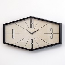 Retro Hexagon Wall Clock Large