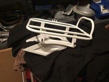 LAMBRETTA FLAT SPARE WHEEL CARRIER AND RACK POWDER COATED WHITE