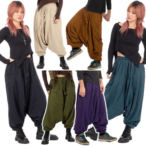 Fleece lined harem trousers - fleece,