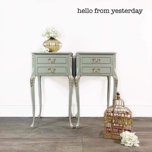Light green french bedside - green,