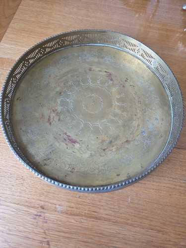 Vintage chased brass gallery - brass,