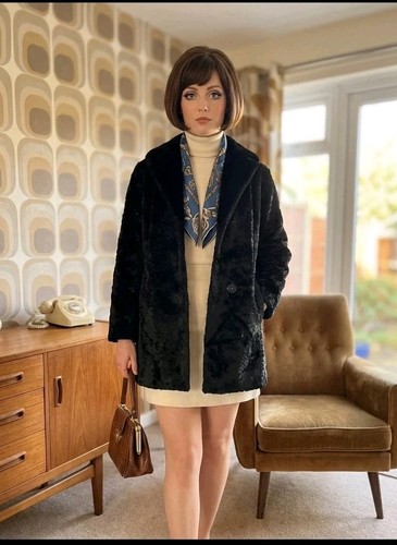 Vintage 60s faux fur velvet - vintage,