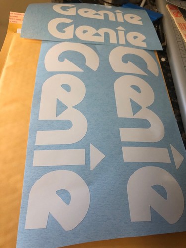 Genie scissor lift decal white - genie,