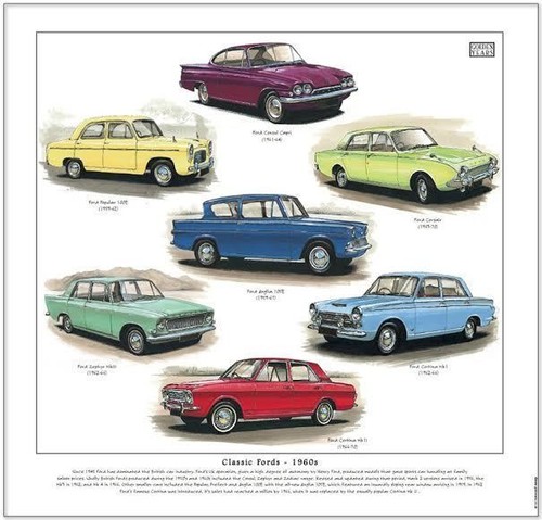 Classic fords 1960s art - 1960s,
