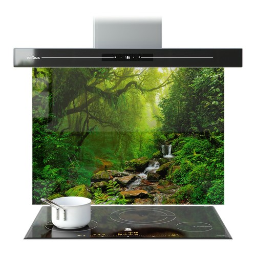 Kitchen glass splashback - kitchen,