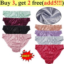 Ladies Sexy Satin Silky Briefs Panties Women Lingerie Underwear Knickers S-XL