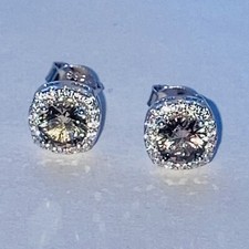 Alexandrite Halo Stud Earrings