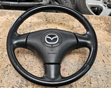 MAZDA MX5 STEERING WHEEL MK2 (1998 to 2005) 3 SPOKE BLACK with  RED STITCHING
