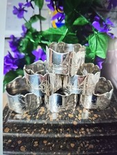 Antique Silver Plate Napkin Rings Set of  6