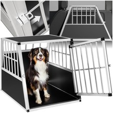 Aluminium dog pet cage transport crate car travel carrier box 66x90x69,5 cm new