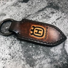 Handmade leather keychain with