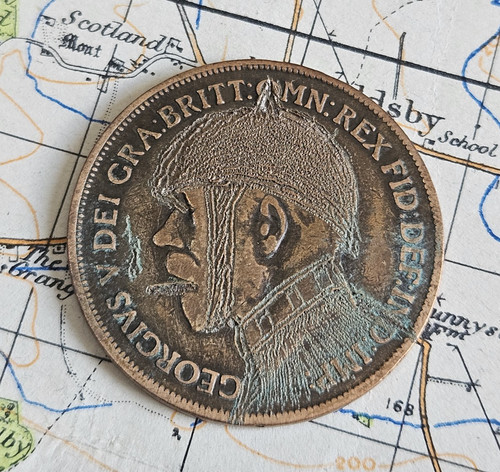 1915 penny trench art ww1 - penny,