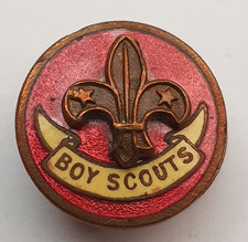 Vintage Boy Scouts Lapel Button Hole Brass & Enamel Badge