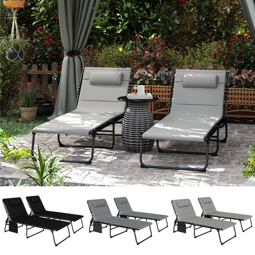 Folding sun loungers set 2 - set, of