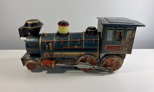 Vintage tin litho western - tin,