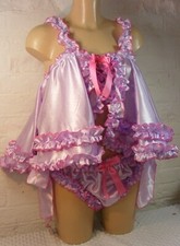 ADULT baby sissy lilac satin