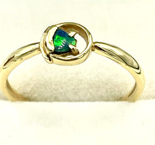 Natural solid Black Opal Ring