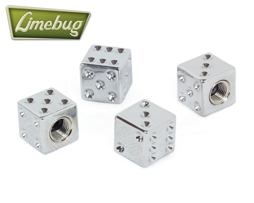 Chrome dice valve caps cap - chrome,
