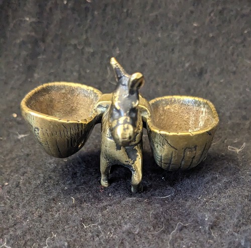 Small vintage brass donkey - small,