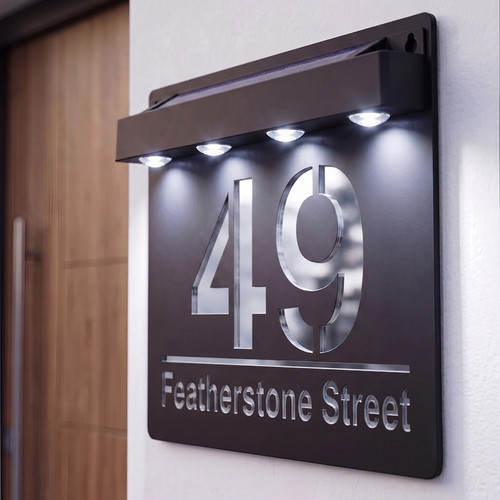 Laser house number plaques - number,