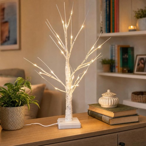 White led twig artificial tree - twig,