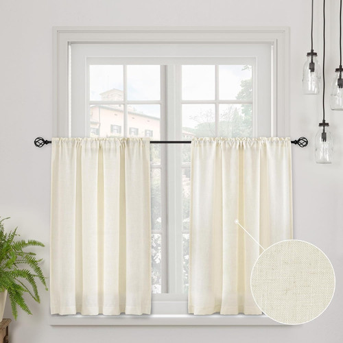 Kitchen curtains linen blend - kitchen,